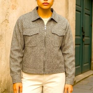 Liz Claiborne Animal Print Blazer Jacket Size 6 Petite BEAUTIFUL